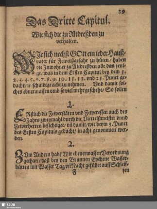 Das Dritte Capitul. Wie sich die zu Altdreßden zu verhalten