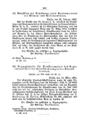 Bezugsquelle für Druckexemplare des Regulatives über die Dienstwohnungen der Staatsbeamten : [I. Allgemeine Verhältnisse]