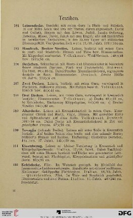 Textilien (Nr. 184-207)