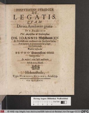 Disputatio Iuridica De Legatis