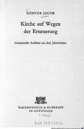 Kirche auf Wegen der Erneuerung : Gesammelte Aufsätze aus drei Jahrzehnten