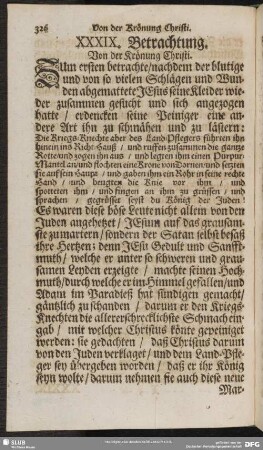 XXXIX. Betrachtung. Von der Krönung Christi