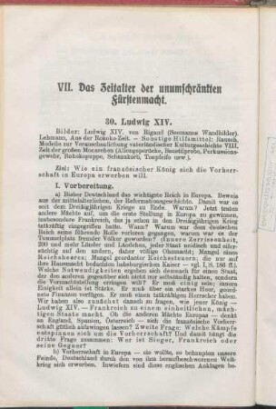 VII. Das Zeitalter der unumschränkten Fürstenmacht.