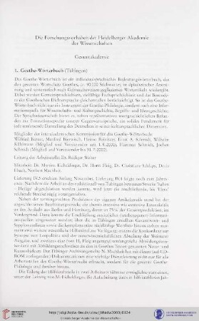 Die Forschungsvorhaben der Heidelberger Akademie der Wissenschaften