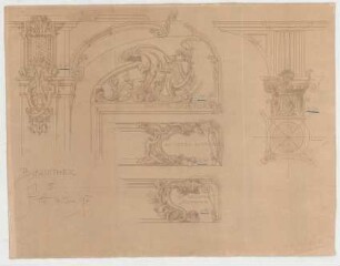 Thiersch, Friedrich von; München; Justizpalast - Schrankornamente in der Bibliothek (Teilansichten, Details)