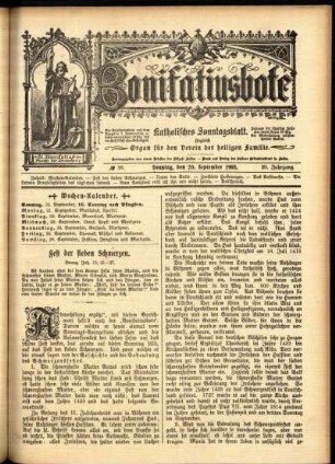 Ausgabe vom Sonntag, den 20. September 1903.