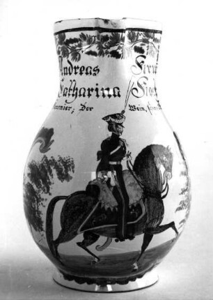 Birnkrug: Soldat (Kanonier). Trinkspruch