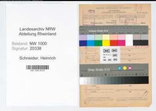 Entnazifizierung Heinrich Schneider, geb. 18.04.1910 (Werkmeister)