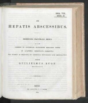 De Hepatis Abscessibus.
