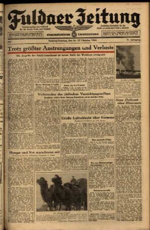 Ausgabe vom Samstag, den 14. Oktober 1944.