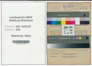 Entnazifizierung Klara Steinhorst , geb. 09.03.1921 (Angestellte)