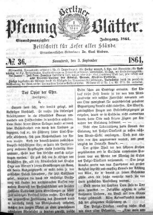 No. 36, Sonnabend, den 3. September 1864