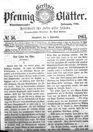 No. 36, Sonnabend, den 3. September 1864