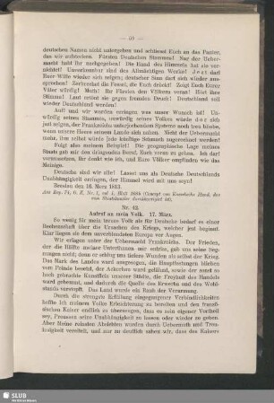 Nr. 42. Aufruf an mein Volk. 17. März