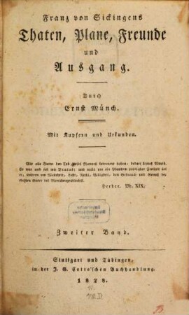 Franz von Sickingens Thaten, Plane, Freunde und Ausgang, 2