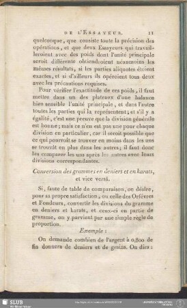 Conversion des grammes en deniers et en karats, et vice versâ