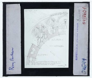 Rom, Pantheon : Isometrie und Grundriss, Mauerstruktur