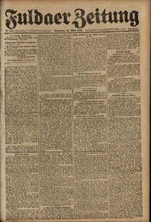 Ausgabe vom Samstag, den 18. Mai 1918.