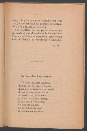 De una niña á su maestra