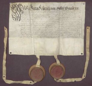 Markgraf Georg Friedrich von Baden-Durlach und Graf Philipp von Eberstein versprechen sich gegenseitig Aufrechterhaltung ders Burgfriedens von 1505