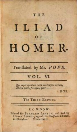 The Iliad of Homer, 6 (1732)