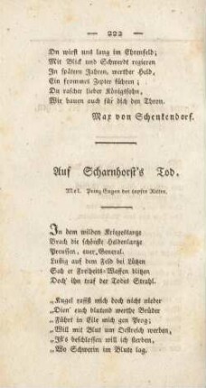 Auf Scharnhorst's Tod.
