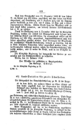 Land-Dotation für zweite Schulstellen : [IV. Elementarschulwesen]