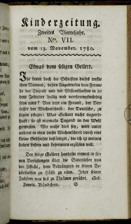 Nro. VII. vom 13. November 1780