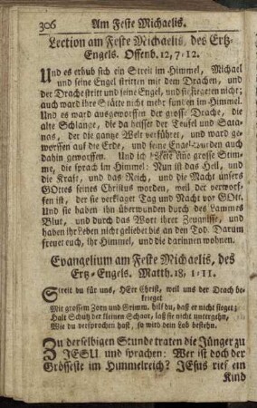 Lection am Feste Michaelis des Ertz-Engels