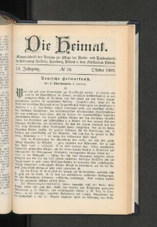12. Jahrgang. No. 10. Oktober 1902.
