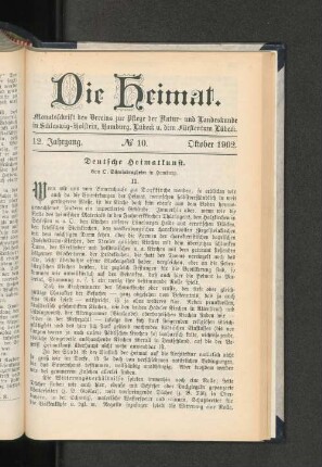 12. Jahrgang. No. 10. Oktober 1902.