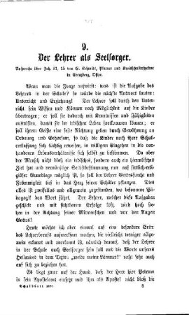 Der Lehrer als Seelsorger