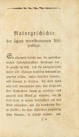 Naturgeschichte der ächten meerschaumenen Pfeifenköpfe