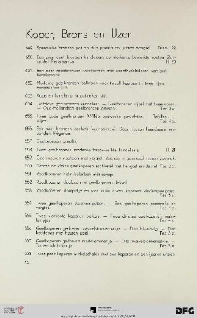 Koper, Brons en Ijzer (Nr. 649-681)