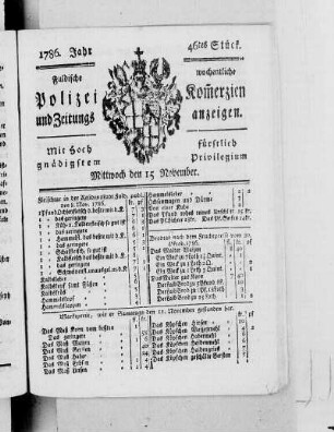 46tes Stück., Ausgabe vom 15. November 1786