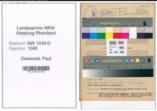 Entnazifizierung Paul Dwaronat , geb. 04.11.1894 (Wachtmeister)