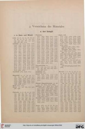 3. Verzeichnis des Materiales