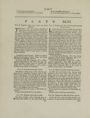 Abbildungsbeschreibungen mit Abbildungen Plate XLIII.. bis Plate XLV.