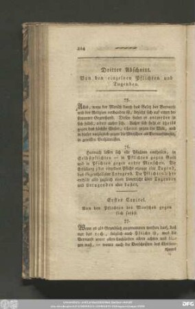 Dritter Abschnitt. Von den einzelnen Pflichten und Tugenden.
