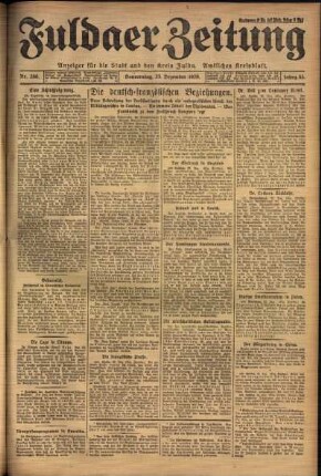 Erste Ausgabe vom Donnerstag, den 23. Dezember 1926.