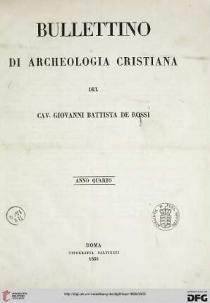 4: Bullettino di archeologia cristiana