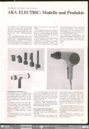 AKA ELECTRIC: Modelle und Produkte : Konsumgüter
