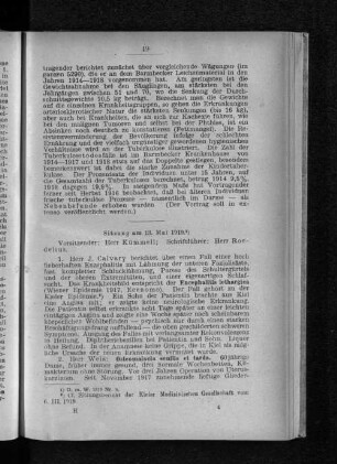 Sitzung am 13. Mai 1919.