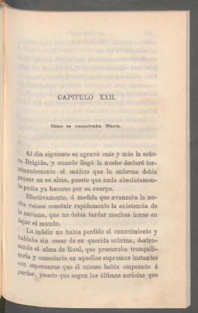 Capitulo XXII. - Cómo se encontraba María.