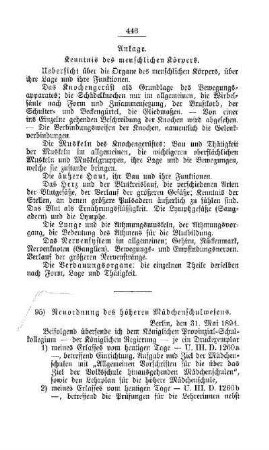 Neuordnung des höheren Mädchenschulwesens : [E. Oeffentliches Volksschulwesen]