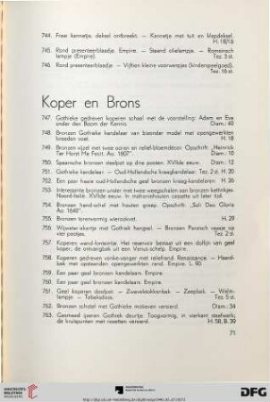 Koper en brons (Nr. 747-771)
