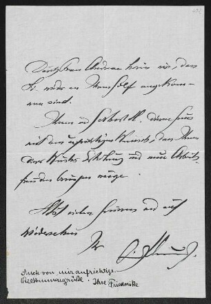 Brief von Fritz von Unruh und Friederike von Unruh an Margarete Hauptmann