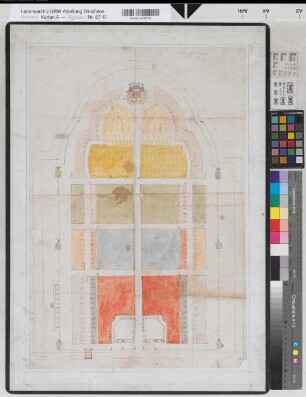 Wocklum (Balve) Gartenplan des Schlosses 1777-1779 (1 : 400) 59 x 40,5 kol. Zeichnung Landsberg-Velen Nr. 234