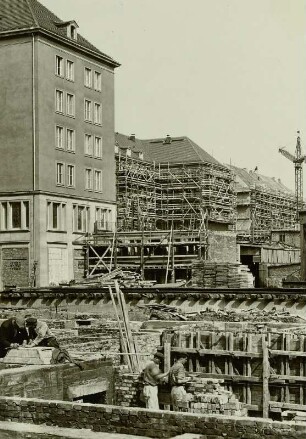 Baustelle Ernst-Thälmann-Straße : Dresden, Baustelle Ernst-Thälmann-Straße (Wilsdruffer Straße), östlich des Altmarktes