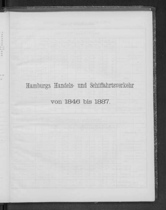 Hamburgs Handels- und Schiffahrtsverkehr von 1846 bis 1887.